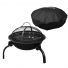 TOUGH MASTER Portable Fire Pit BBQ Grill 17" / 45cm, round, tempered steel, with folding legs With Waterproof Cover