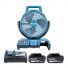 Makita DCF203 18V LXT Li-Ion Portable 3 Speed Fan With 2 x 5.0Ah Batteries & Charger