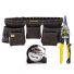Stanley STA214563 Aviation Snip Straight Cut 250mm With 5m/16ft Tape Measure & Leather Tool Apron Pouch