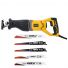 TOUGH MASTER® Reciprocating Saw Sabre Saw Corded Recip Saw Variable Speed with 2 saw blades for wood & metal, 1 hex key - 1050W + 5 Piece Blade Set