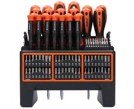 WellCut WC-SDB114S Wall-Mounted Screwdriver Set with 114 Pieces