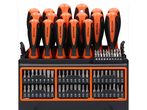 WellCut WC-SDB114S Wall-Mounted Screwdriver Set with 114 Pieces - 63016 - image