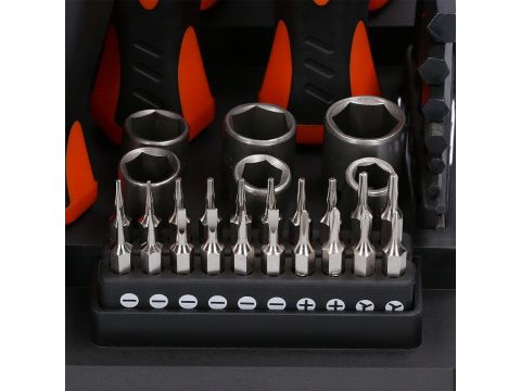 WellCut WC-SDB114S Wall-Mounted Screwdriver Set with 114 Pieces - 63019 - image