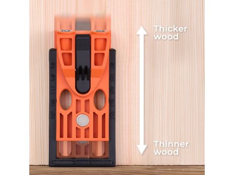 TOUGH MASTER® Doweling Jig Set Wood Hole Drilling Guide, Pocket Hole Jig Kit with Dowel Drill Bits, Screw Hole Covers, Screws & Hex Key - 35 Pieces (TM-DJ35S) - 72247 - image