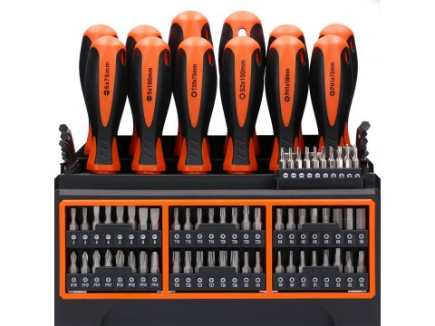 WellCut WC-SDB114S Wall-Mounted Screwdriver Set with 114 Pieces - 63017 - image